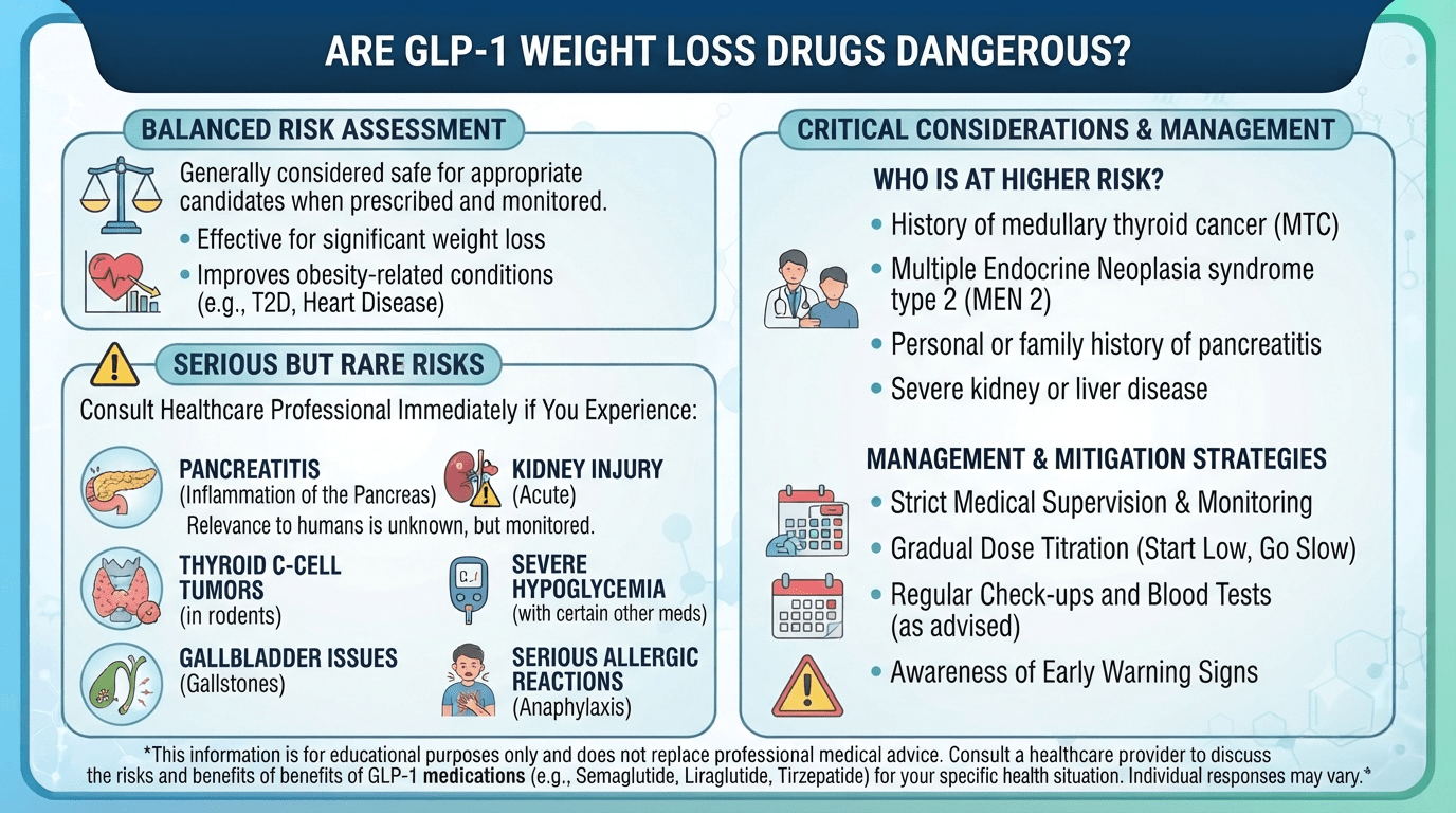 GLP-1 Weight Loss Drugs: Benefits, Side Effects & What You Need to Know in 2026 22 Are GLP-1 Weight Loss Drugs Dangerous