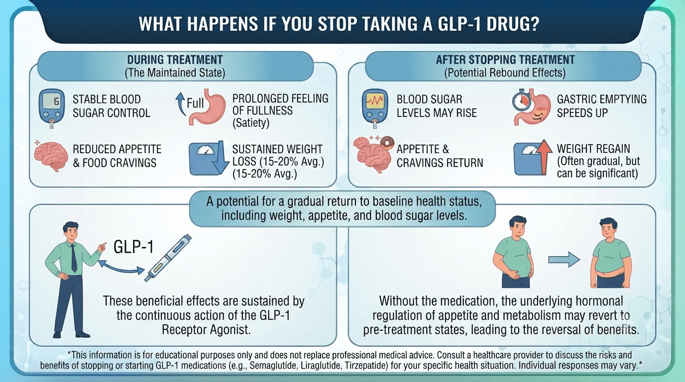 GLP-1 Weight Loss Drugs: Benefits, Side Effects & What You Need to Know in 2026 23 What Happens If You Stop Taking a GLP-1 Drug