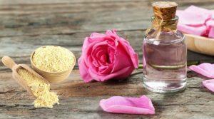 Rose water and gram flour