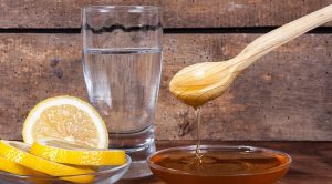 Water, honey, and lemon juice